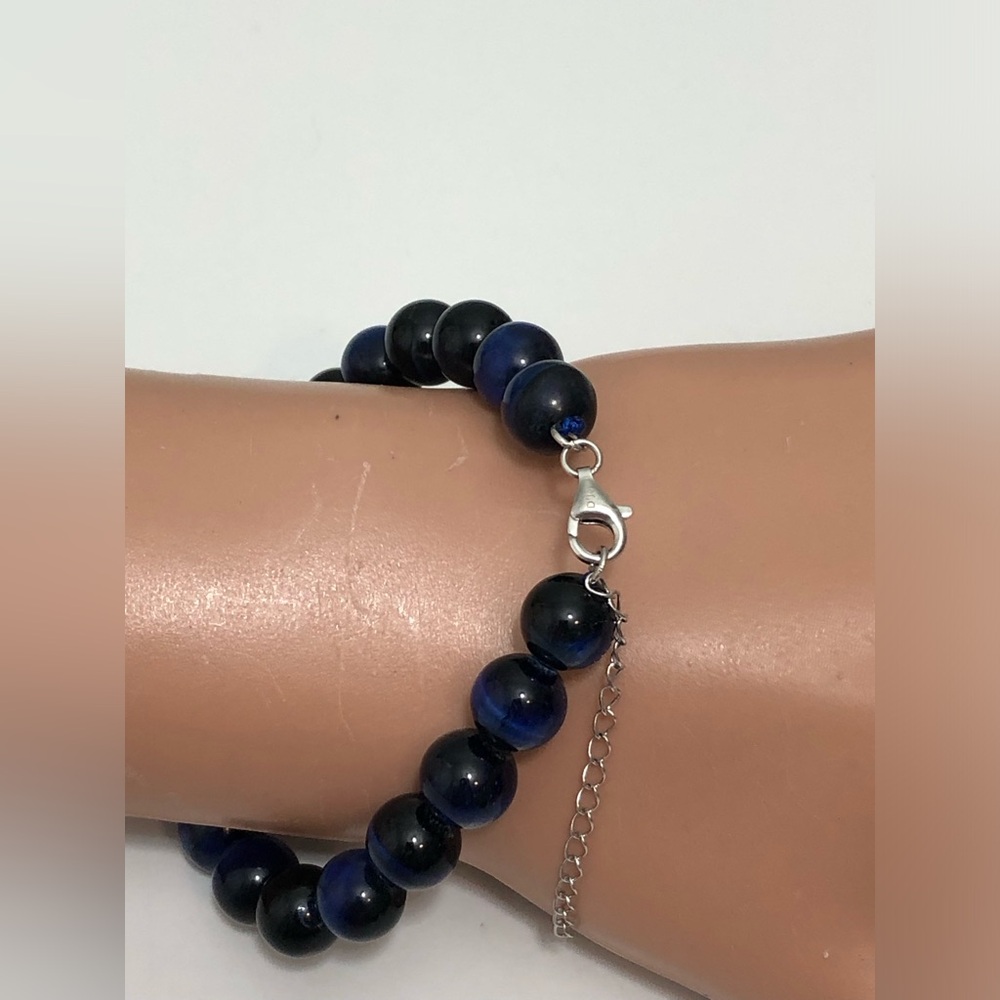 DJOY blue Bead Sterling Silver Clasp Bracelet